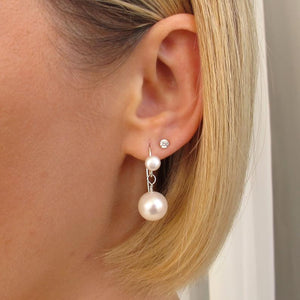 Sterling Silver Dangle Pearl Earrings