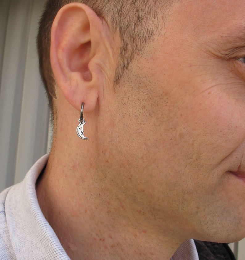 Mens Silver Earrings 925 Sterling Silver / Steel 12mm Mens Hoop Earrings  Hoops for Men Earring Sets Mens Jewelry by Twistedpendant - Etsy