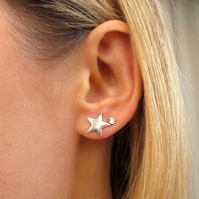 Star Stud Earrings in Sterling Silver