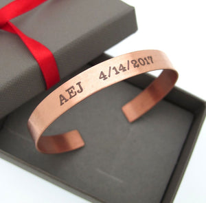 Copper Cuff Bracelet for Men - 7th Anniversary Gift