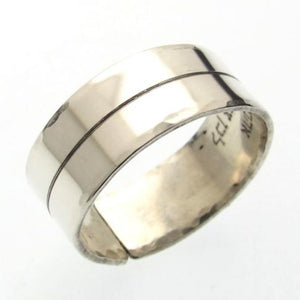 Line ring - Sterling Silver ring for men - line centered rings