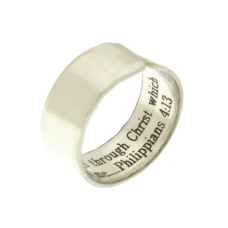 Hidden Message Band - Philippians 4:13 ring