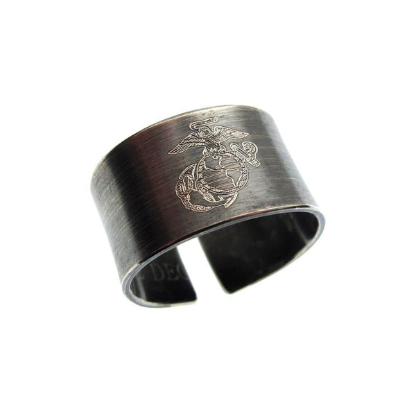Personalized USMC Ring - custom Marine Corps band