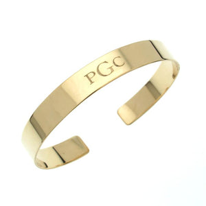 Old English Initials Engraved Gold Bracelet