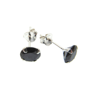 Black Onyx Stud Earrings for Men