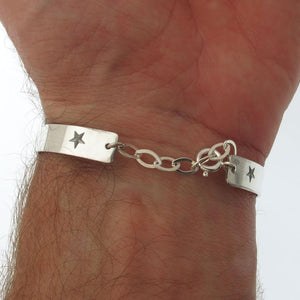 Personalized Mens Cuff - Adjustable bracelet