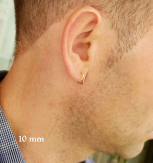 Small Hoops for men - Huggie hoop earrings
