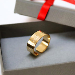 Mens Engraved Adjustable Ring