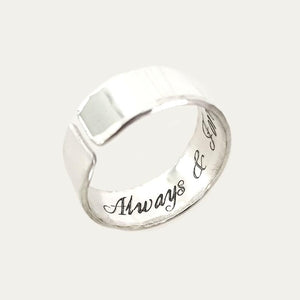 Engraved Mens Ring in Sterling Silver