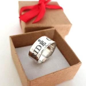 Engraved Mens Ring in Sterling Silver
