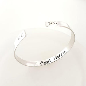 Soul Sisters Gift - Personalized Sterling Silver Bracelet