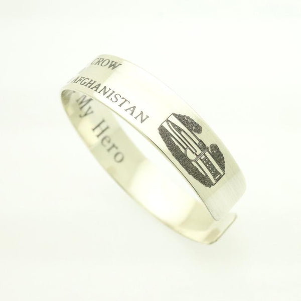 combat action sterling silver cuff for solder US