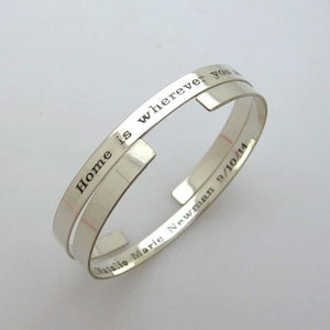 Personalized Jewish Cuff Bracelet in Sterling Silver