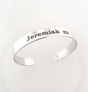 custom Bible Verse Engraved cuff Bracelet