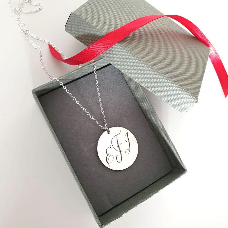 Alix - Silver Hammered Disc Pendant - Silver Coast Jewellery