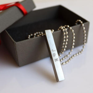 Stainless Steel Pendant - Concrete Necklace for men