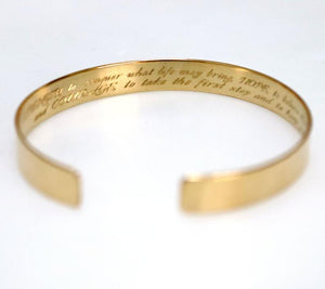 Old English Initials Engraved Gold Bracelet