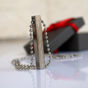 Stainless Steel Pendant - Concrete Necklace for men