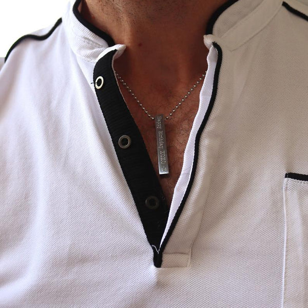 Stainless Steel Pendant - Concrete Necklace for men