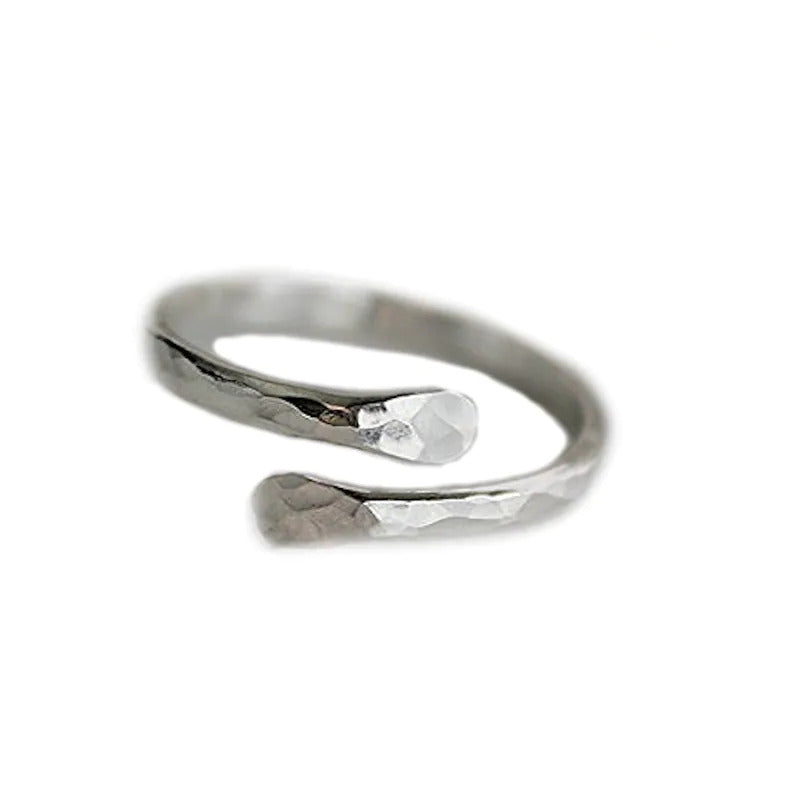 Hammered silver on sale thumb ring
