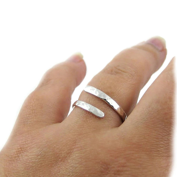 Sterling Silver Bypass Thumb Ring - Wrap Ring