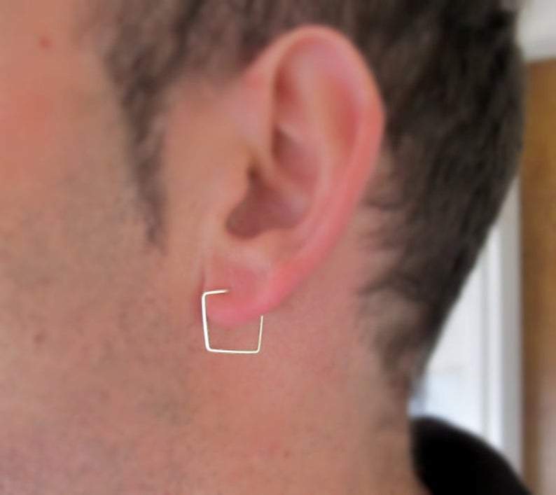 Men s Square Hoop Earring for Men