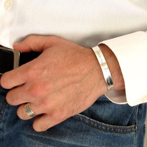 Personalized Mens Cuff - Adjustable bracelet