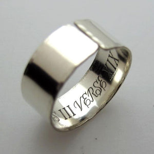 Engraved Mens Ring in Sterling Silver
