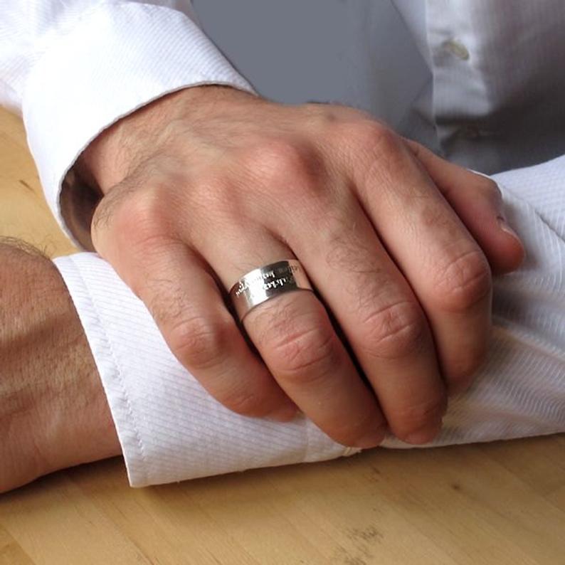 Engraved mens rings sale