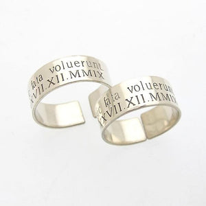 Engraved Mens Ring in Sterling Silver