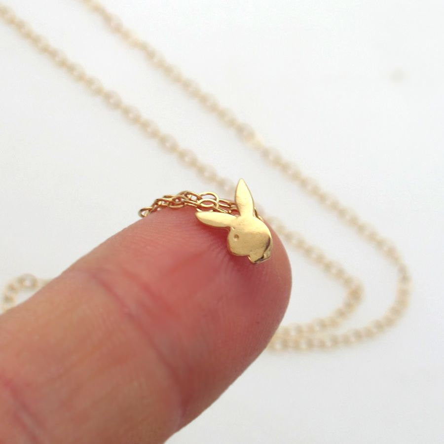 Bunny charm gold necklace