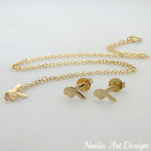 Bunny charm gold necklace