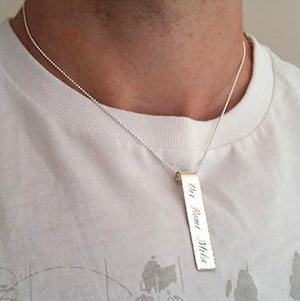 Personalized Husband gift - Silver pendant with kids names