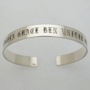 Old English bracelet - Sterling Silver Cuff bracelet for men - Mens Personalized