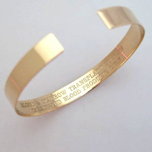 Medical Alert Message Engraved Cuff Bracelet