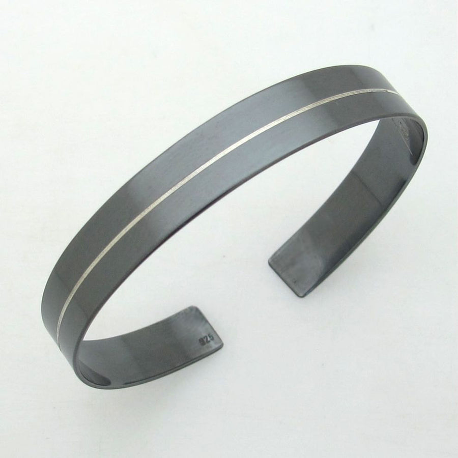 Line metal black bracelet - Mens Bracelet