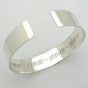 Custom Engraved Sterling Silver Bracelet - anniversary gift