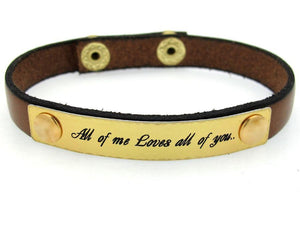 Boyfriend Gift - Custom Leather Mens Bracelet