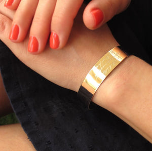 Engraved Gold Cuff Bracelet