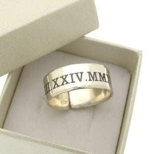 Roman Numeral Band Ring for men