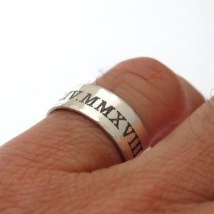 Roman Numeral Band Ring for men