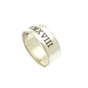 Roman Numeral Band Ring for men