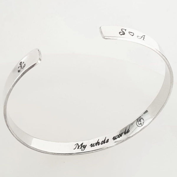 Sterling Silver Personalized Message Bracelet