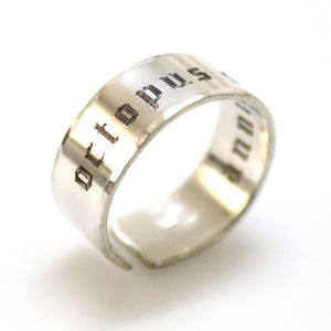 Custom Message Ring  - Old English font engraved ring