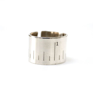 Sterling Silver Ruler Ring - Personalized Band