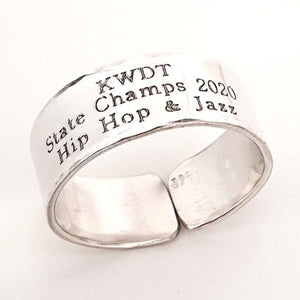 Graduation Gift - Custom Engraved Message Ring - 3 lines engraved ring 8mm