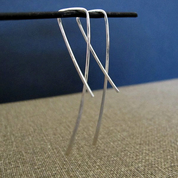 Simple Sterling Silver Fashion Earrings Stylish silver wire earrrings