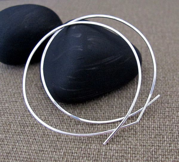 modern Sterling Silver Hoop Earrings