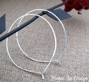 Thin Sterling Silver Teardrop Hoops