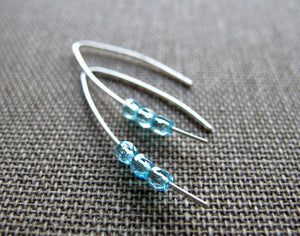 beaded silver earrings